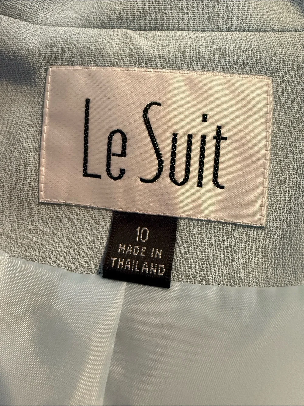 NWT Le Suit Skirt Suit Women's Size 10 Light Blue 3-Piece Set Blazer/Shell/Skirt